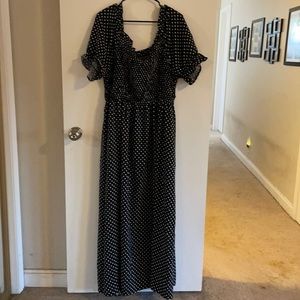 Floor length polka dot dress